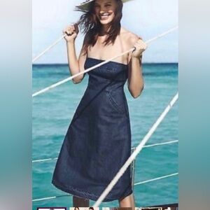 Holding Horses Anthropologie strapless denim dress Size 10 stretch in bust area